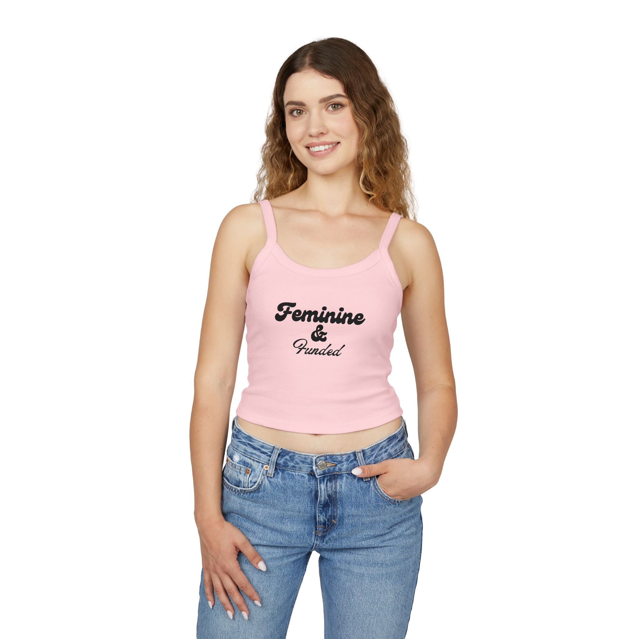 Feminine & Funded Spaghetti Strap Crop Tank