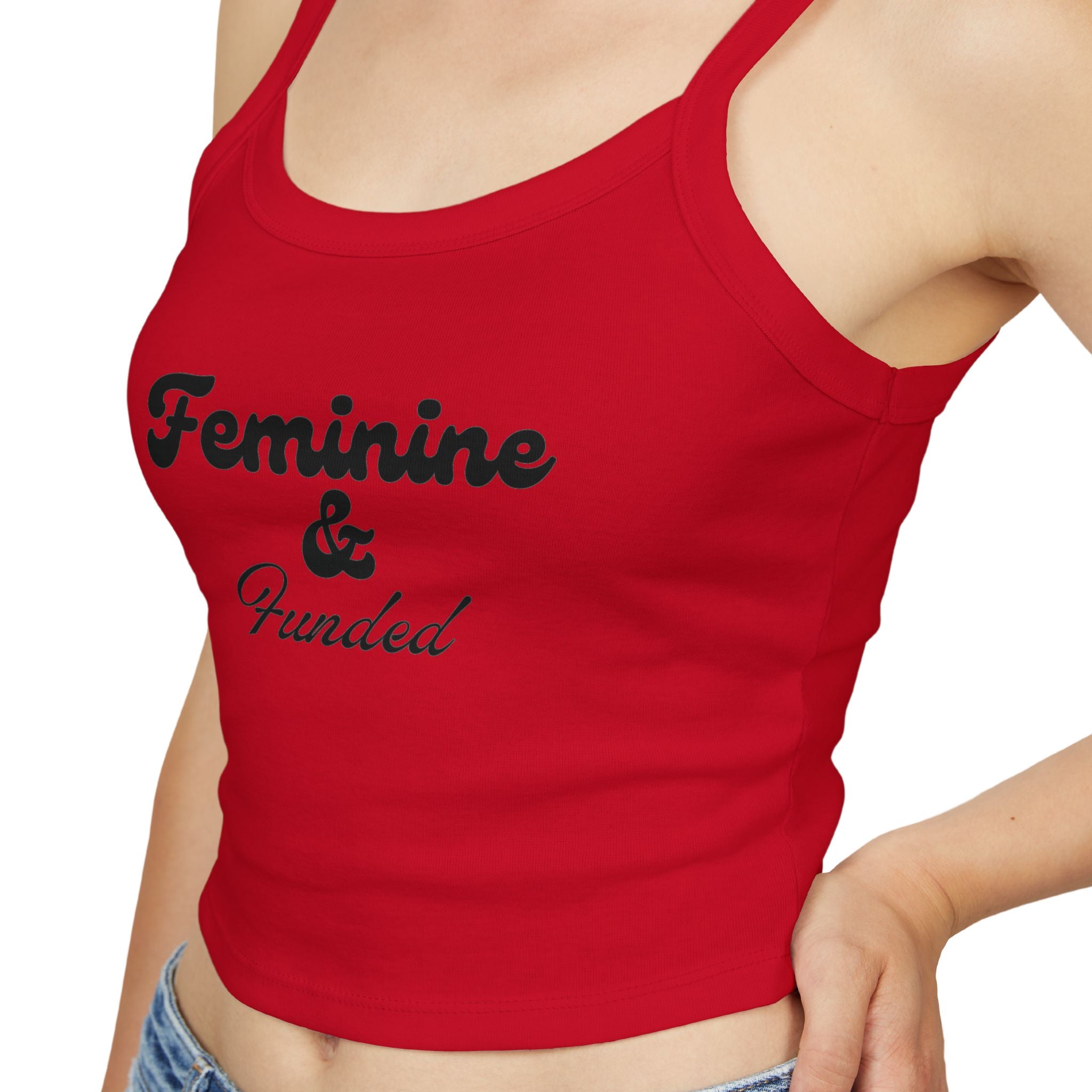 Feminine & Funded Spaghetti Strap Crop Tank